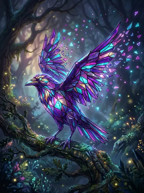 Prism the glass raven mascot